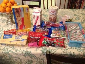 All this, plus ten boxes of graham crackers and six bags of powdered sugar on their way to becoming icing