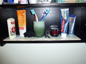 Medicine Cabinet with Wipe Clean placemat strip