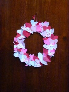 Valentines Paper Heart Wreath 1