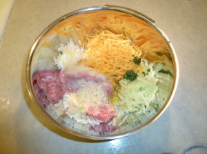 Meatballs ready to mix