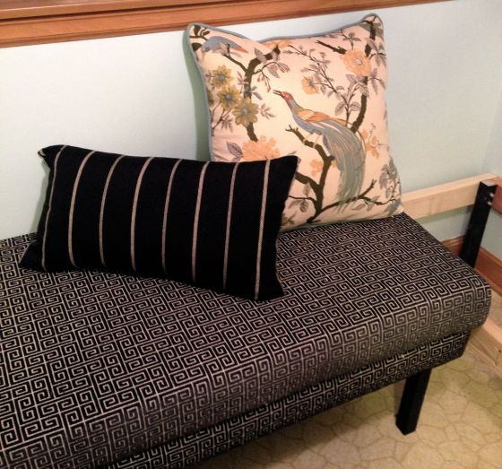 What's handmade? That banquette bench and those pillows, that's what!